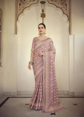 Stylist This Partywear Saree Are Fine Saree Paired With Blouse.This Saree And Blouse Are Fancy Based Fabric With Fancy Designer Embroidery Work. Buy This Pretty Saree Now.