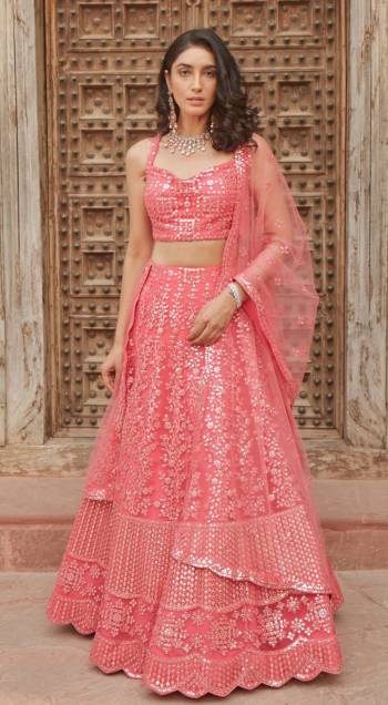 Looking This Wedding Partywear Heavy Designer Lehenga Choli And Dupatta In Fine Color Fabricated On Organza Beautified With Heavy Attractive Designer Embroidery Work. Buy Now.