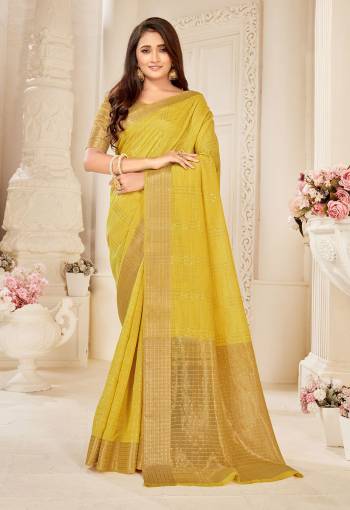 Looking This Stylist Partywear Saree Are Fine Saree Paired With Blouse.This Saree And Blouse Are Cotton Silk Fabric With Heavy Designer Weaving Work. Buy This Pretty Saree Now.