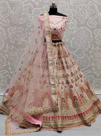 Stylist This Wedding Partywear Heavy Designer Lehenga Choli And Dupatta In Fine Color Fabricated On Silk Beautified With Heavy Attractive Designer Embroidery And Zarkan Diamond With Daul Patch Work. 