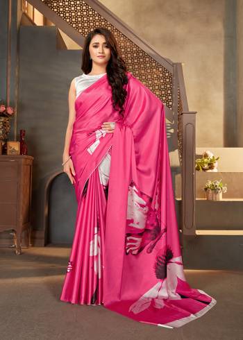 This Attrective Partywear Saree Are Fine Saree Paired With Blouse.This Saree And Blouse Are Satin Crepe Based Fabric With Designer Digital Printed. Buy This Pretty Saree Now.