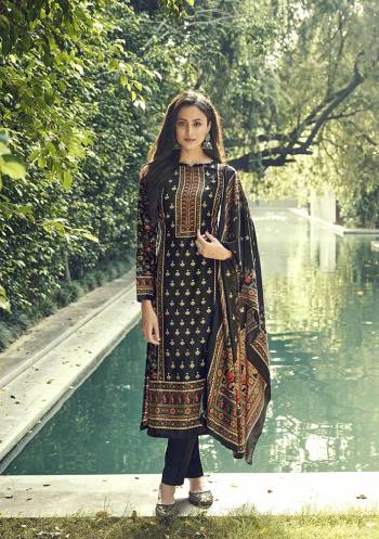 Stylist This Designer Long Length Suit In Lovely Light Color.Its Pretty Heavy Designer Digital Printed Top Is Velvet Based Paired With Pashmina Bottom And Velvet Fabricated Dupatta Which Gives An Attractive To The Suit.