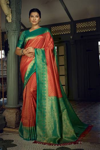 Attrective Looking This Traditional Saree Are Fine Saree Paired With Blouse.This Saree And Blouse Are Art Silk Based Fabric With Heavy Wevon Designer Work. Buy This Pretty Saree Now.