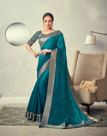 Looking This Stylist Partywear Saree Are Fine Saree Paired With Blouse.This Saree Double Layered Tissue Blouse Are Raw Silk Fabric With Heavy Designer Embroidery Work. Buy This Pretty Saree Now.