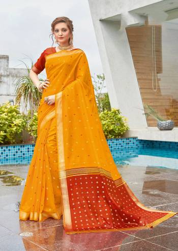 Looking This Designer Partywear Saree Are Fine Saree Paired With Blouse.This Saree And Blouse Are Cotton Based Fabric With Heavy Wevon Designer Work. Buy This Pretty Saree Now.