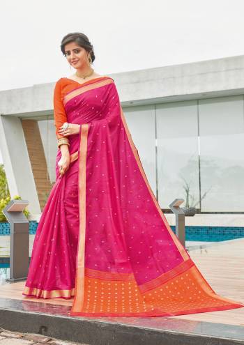 Looking This Designer Partywear Saree Are Fine Saree Paired With Blouse.This Saree And Blouse Are Cotton Based Fabric With Heavy Wevon Designer Work. Buy This Pretty Saree Now.