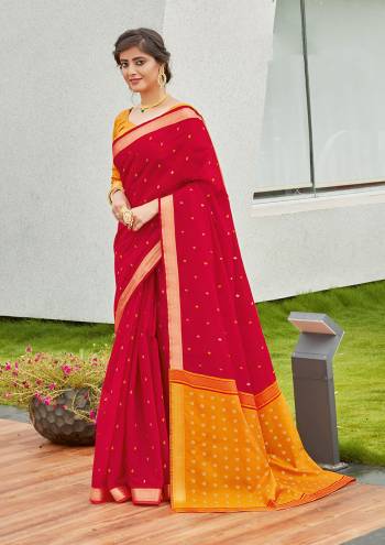 Looking This Designer Partywear Saree Are Fine Saree Paired With Blouse.This Saree And Blouse Are Cotton Based Fabric With Heavy Wevon Designer Work. Buy This Pretty Saree Now.