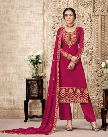 Attrective This Designer Long Length Suit In Lovely Color.Its Pretty Heavy Designer Embroidery Work Top Is Swiss Georgette Based Paired With Santoon Bottom And Swiss Georgette Fabricated Dupatta Which Gives An Attractive To The Suit.