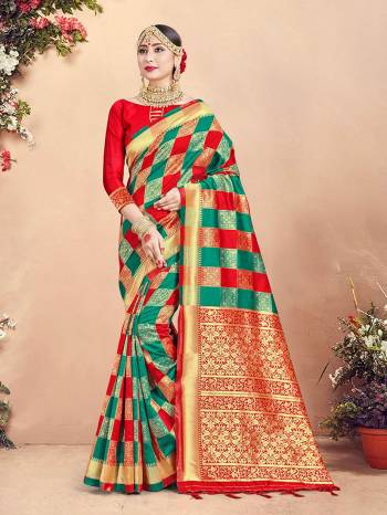 Garb This Pretty Angelic Look Wearing This Heavy Designer Wevon Work Saree In Fine Color Paired With Blouse. This Saree And Blouse Is Banarasi Silk Fabricated. Its Pretty Color Pallete Will Give An Attractive Look To Your Personality. 