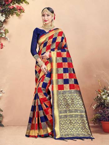 Garb This Pretty Angelic Look Wearing This Heavy Designer Wevon Work Saree In Fine Color Paired With Blouse. This Saree And Blouse Is Banarasi Silk Fabricated. Its Pretty Color Pallete Will Give An Attractive Look To Your Personality. 