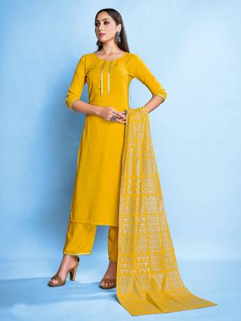 Looking This Readymade Long Dress In Fine Color Top And Bottom With Dupatta Are Rayon Fabricated Beautified With Designer Foil Printed. It Is Light In Weight And Easy To Carry All Day Long. 