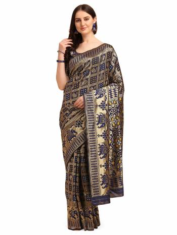 Looking This Partywear Saree Are Fine Saree Paired With Blouse.This Saree And Blouse Are Banarasi Cotton Silk Based Fabric With Designer Weaving Work. Buy This Pretty Saree Now.