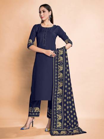 Garb This Readymade Long Dress In Fine Color Top And Bottom With Dupatta Are Rayon Fabricated Beautified With Designer Foil Printed. It Is Light In Weight And Easy To Carry All Day Long. 