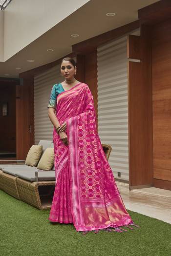 Attrective This Traditional Saree Are Fine Saree Paired With Contrasted Blouse.This Saree And Blouse Are Art Silk Based Fabric With Heavy Jacquard Designer Work. Buy This Pretty Saree Now.