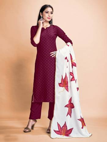 Garb This Readymade Long Dress In Fine Color Top And Bottom With Dupatta Are Rayon Fabricated Beautified With Designer Foil Printed. It Is Light In Weight And Easy To Carry All Day Long. 