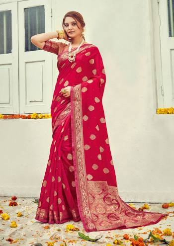 Garb This Designer Partywear Saree Are Fine Saree Paired With Blouse.This Saree And Blouse Are Cotton Based Fabric With Wevon Designer Work. Buy This Pretty Saree Now.