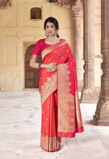 Looking This Stylist Partywear Saree Are Fine Saree Paired With Blouse.This Saree And Blouse Are Silk Fabric With Heavy Designer Weaving Work. Buy This Pretty Saree Now.