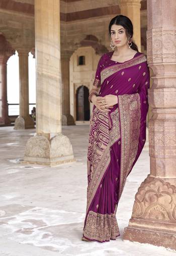 Looking This Stylist Partywear Saree Are Fine Saree Paired With Blouse.This Saree And Blouse Are Silk Fabric With Heavy Designer Weaving Work. Buy This Pretty Saree Now.