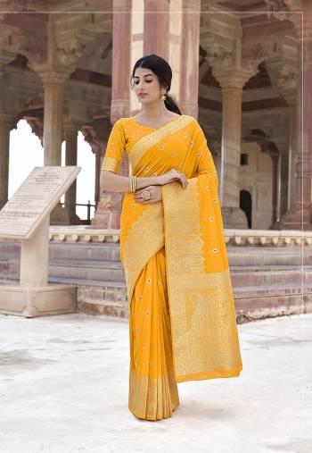 Looking This Stylist Partywear Saree Are Fine Saree Paired With Blouse.This Saree And Blouse Are Silk Fabric With Heavy Designer Weaving Work. Buy This Pretty Saree Now.