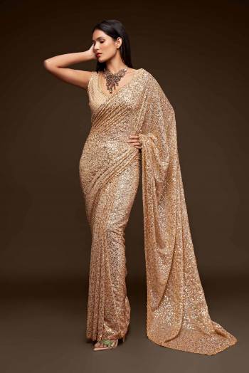 Partywear This Pretty Elegant Looking Designer Saree In Fine Color Paired With Blouse. This Saree And Blouse Are Georgette Based Beautified With Heavy Designer Sequance Embroidery Work With Blouse Work. Buy Now.