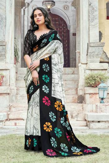 Attrective This Designer Saree Are Fine Saree Paired With Blouse.This Saree And Blouse Are Cotton Based Fabric With Looking Designer Printed. Buy This Pretty Saree Now.