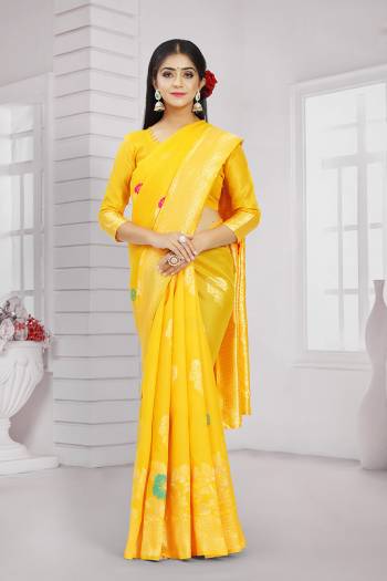 Stylist This Traditional Partywear Saree Are Fine Saree Paired With Blouse.This Saree And Blouse Are Poly Silk Based Fabric With Heavy Jacquard Designer Work. Buy This Pretty Saree Now.