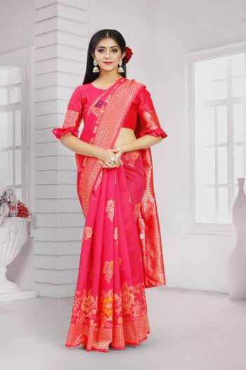 Stylist This Traditional Partywear Saree Are Fine Saree Paired With Blouse.This Saree And Blouse Are Poly Silk Based Fabric With Heavy Jacquard Designer Work. Buy This Pretty Saree Now.