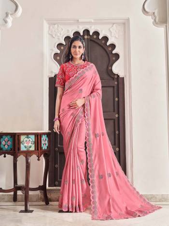 This Stylist Partywear Saree Are Fine Saree Paired With Blouse.This Saree And Blouse Are Art Silk Fabric With Heavy Designer Embroidery Work. Buy This Pretty Saree Now.