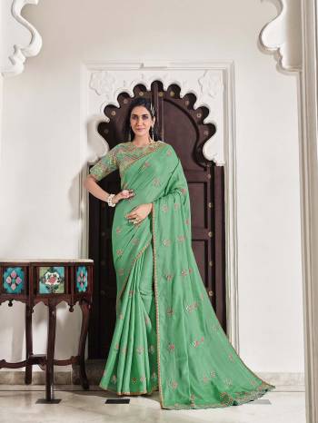 This Stylist Partywear Saree Are Fine Saree Paired With Blouse.This Saree And Blouse Are Art Silk Fabric With Heavy Designer Embroidery Work. Buy This Pretty Saree Now.