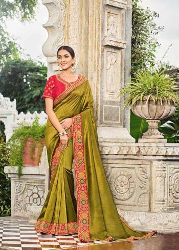 Garb This Traditional Saree Are Fine Saree Paired With Blouse.This Saree And Blouse Are Art Silk Based Fabric With Heavy Designer Embroidery Work. Buy This Pretty Saree Now.