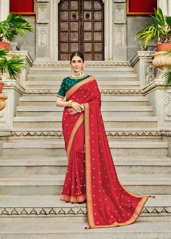 Garb This Traditional Saree Are Fine Saree Paired With Blouse.This Saree And Blouse Are Art Silk Based Fabric With Heavy Designer Embroidery Work. Buy This Pretty Saree Now.