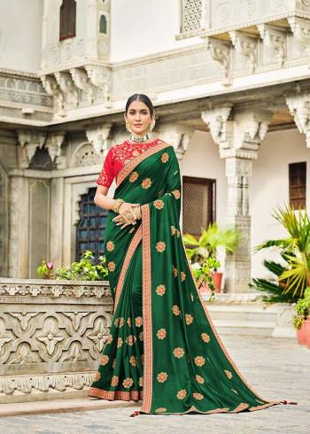 Garb This Traditional Saree Are Fine Saree Paired With Blouse.This Saree And Blouse Are Art Silk Based Fabric With Heavy Designer Embroidery Work. Buy This Pretty Saree Now.