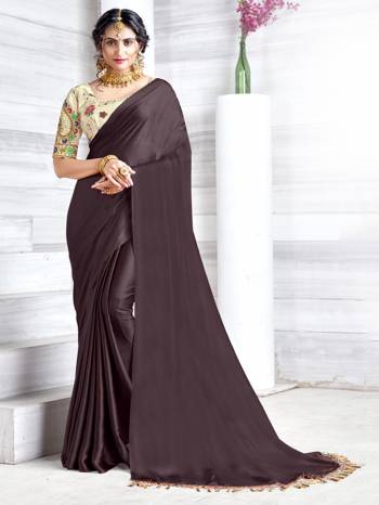 Attrective This Partywear Saree Are Fine Saree Paired With Contrasted Blouse.This Saree Are Satin Georgette And Blouse Are Art Silk Based Fabric With Designer Heavy Embroidery Work. Buy This Pretty Saree Now.