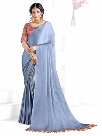 Attrective This Partywear Saree Are Fine Saree Paired With Contrasted Blouse.This Saree Are Satin Georgette And Blouse Are Art Silk Based Fabric With Designer Heavy Embroidery Work. Buy This Pretty Saree Now.