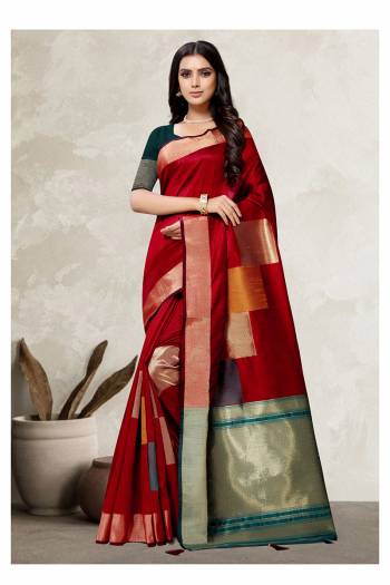 Looking This Stylist Partywear Saree Are Fine Saree Paired With Blouse.This Saree And Blouse Are Art Silk Fabric With Heavy Designer Weaving Work. Buy This Pretty Saree Now.