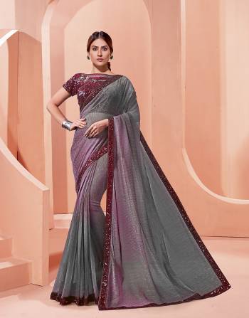 Garb This Partywear Stylist Designer Fine Colour Saree Paired With Blouse.This Saree Are Lycra And Blouse Are Raw Silk Fabric With Heavy Designer Embroidery Work. Buy This Pretty Saree Now.