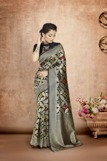 This Partywear Saree Are Fine Saree Paired With Blouse.This Saree And Blouse Are Poly Silk Based Fabric With Heavy Jacquard Designer Work. Buy This Pretty Saree Now.