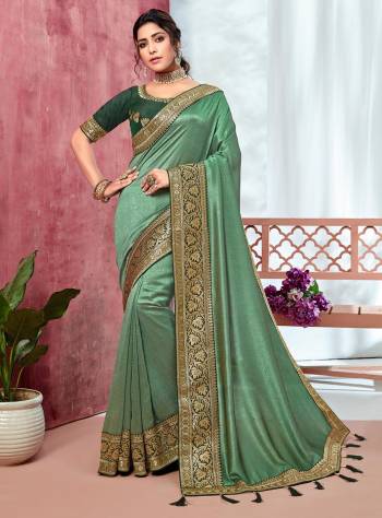  This Designer Partywear Saree Are Fine Saree Paired With Blouse.This Saree Are Vichitra Silk And Blouse Dupion Based Fabric With Heavy Designer Embroidery And Lace Wevon Work. Buy This Pretty Saree Now.