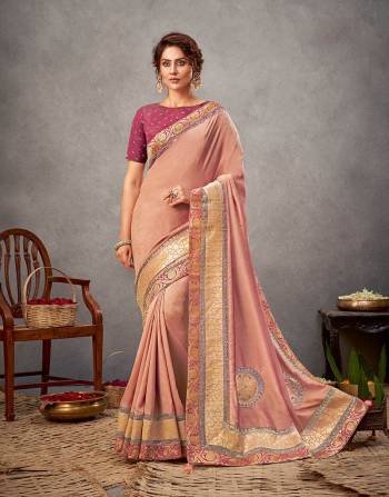 Garb This Partywear Stylist Designer Fine Colour Saree Paired With Blouse.This Saree Are Doul Tone Silk Georgette And Blouse Are Raw Silk Fabric With Heavy Designer Embroidery Work. Buy This Pretty Saree Now.