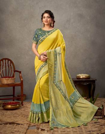 Garb This Partywear Stylist Designer Fine Colour Saree Paired With Blouse.This Saree Are Tussar Silk And Blouse Are Raw Silk Fabric With Heavy Designer Embroidery Work. Buy This Pretty Saree Now.