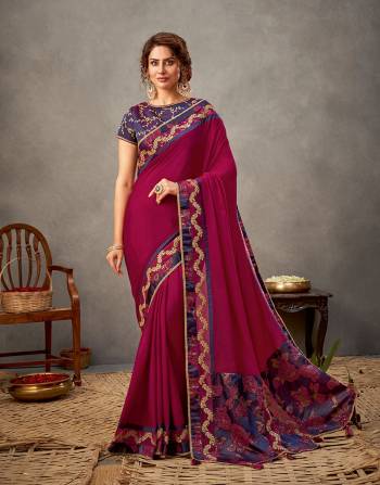 Garb This Partywear Stylist Designer Fine Colour Saree Paired With Blouse.This Saree Are Silk Georgette And Blouse Are Raw Silk Fabric With Heavy Designer Embroidery Work. Buy This Pretty Saree Now.