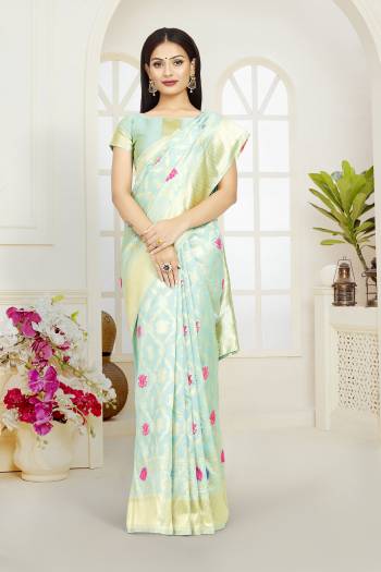 Attrective This Banarasi Saree Are Fine Saree Paired With Blouse.This Saree And Blouse Are Poly Silk Based Fabric With Wevon Jacquard Designer Work. Buy This Pretty Saree Now.