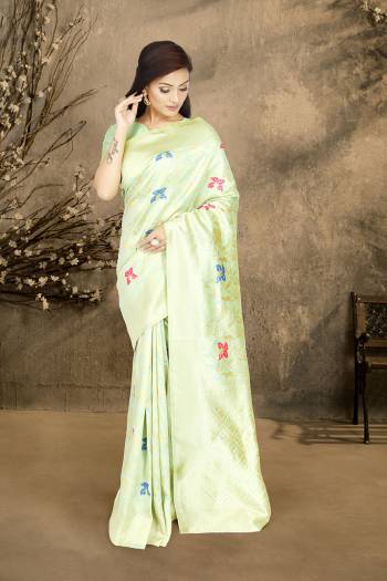 This Partywear Saree Are Fine Saree Paired With Blouse.This Saree And Blouse Are Poly Silk Based Fabric With Heavy Wevon Designer Work. Buy This Pretty Saree Now.