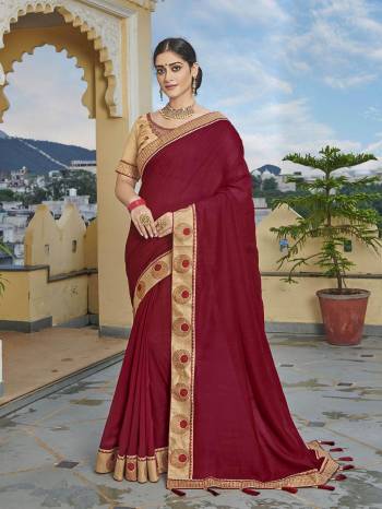 Looking This Designer Partywear Saree Are Fine Saree Paired With Blouse.This Saree Are Vichitra Silk And Blouse Phantom Silk Based Fabric With Heavy Designer Embroidery,Swarovski Work Work. Buy This Pretty Saree Now.