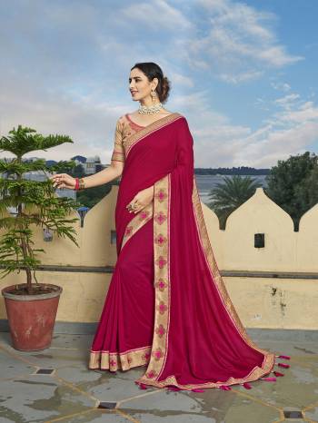 Looking This Designer Partywear Saree Are Fine Saree Paired With Blouse.This Saree Are Vichitra Silk And Blouse Phantom Silk Based Fabric With Heavy Designer Embroidery,Swarovski Work Work. Buy This Pretty Saree Now.