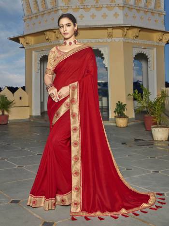 Looking This Designer Partywear Saree Are Fine Saree Paired With Blouse.This Saree Are Vichitra Silk And Blouse Phantom Silk Based Fabric With Heavy Designer Embroidery,Swarovski Work Work. Buy This Pretty Saree Now.