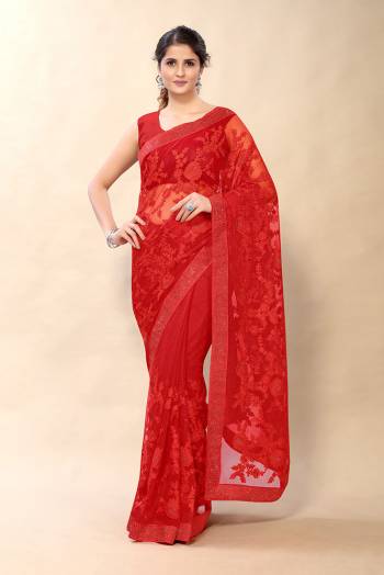 Looking This Partywear Saree Are Fine Saree Paired With Blouse.This Saree And Blouse Are Net Fabric With Heavy Designer Embroidery With Stone Work. Buy This Pretty Saree Now.