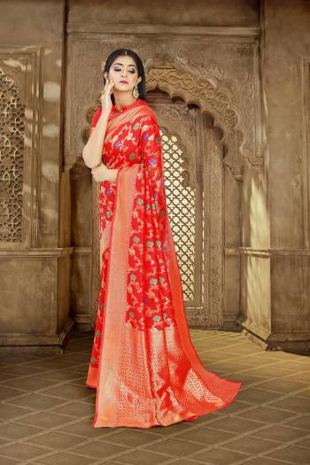 Stylist This Partywear Saree Are Fine Saree Paired With Blouse.This Saree And Blouse Are Poly Silk Based Fabric With Heavy Wevon Designer Work. Buy This Pretty Saree Now.