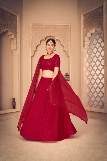 Looking This Partywear Heavy Designer Lahenga Choli Set Are Georgette And Dupatta Net In Fabricated Beautified With Attrective Designer Thread,Sequance Embroidery Work.Buy Now. 