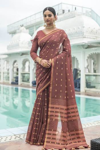 Garb This Traditional Saree Are Fine Saree Paired With Blouse.This Saree And Blouse Are Sambalpuri Cotton Fabric With Wevon Designer Work. Buy This Pretty Saree Now.